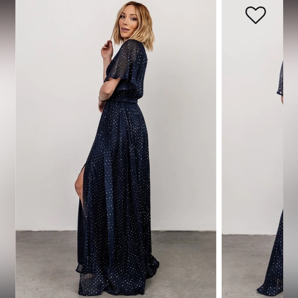 BALTIC BORN Grace Navy Sparkle Gown. Size M - Picture 14 of 16